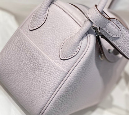 HM Mini Lindy 20cm Light Pink Clemence Leather