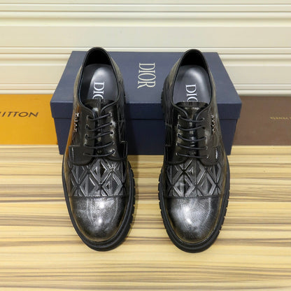 CD LACE-UP LOAFER BLACK MIX SILVER GEOMETRIC CALFSKIN