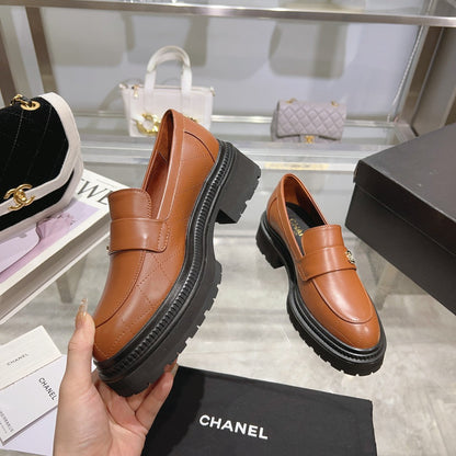 CC Moccasins 45mm Brown Orange Lambskin
