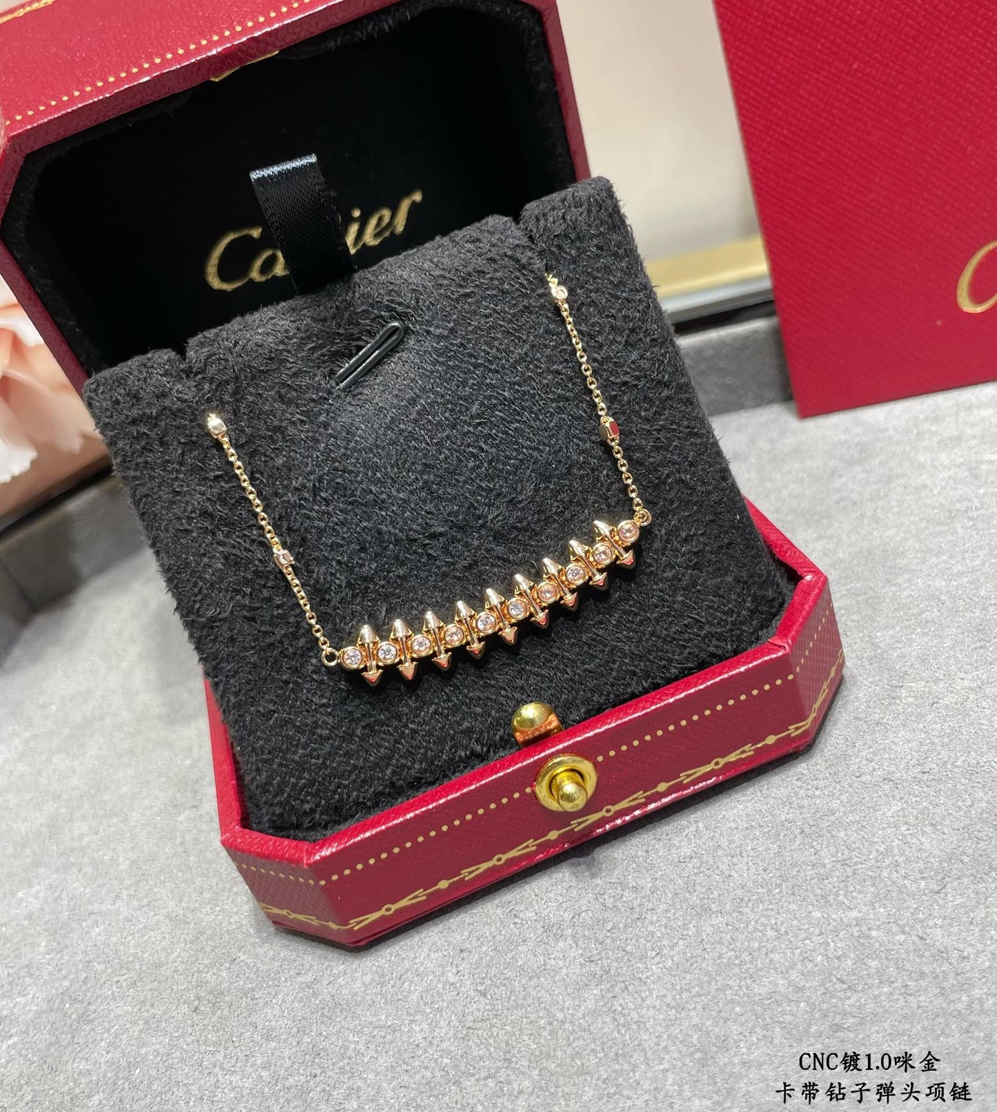 CLASH PINK GOLD NECKLACE
