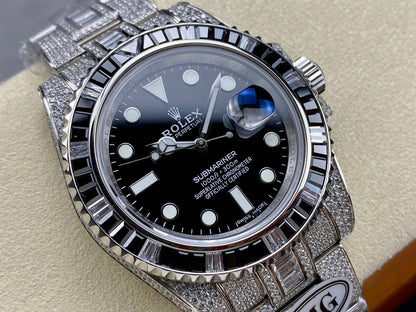 Rolex Submariner Date Black Dial Full Diamond
