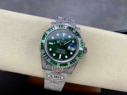 Rolex Submariner Date Green Dial Full Diamond