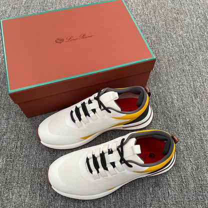 LP BRUNELLO SNEAKERS MULTI-WHITE AND YELLOW MESH CALFSKIN