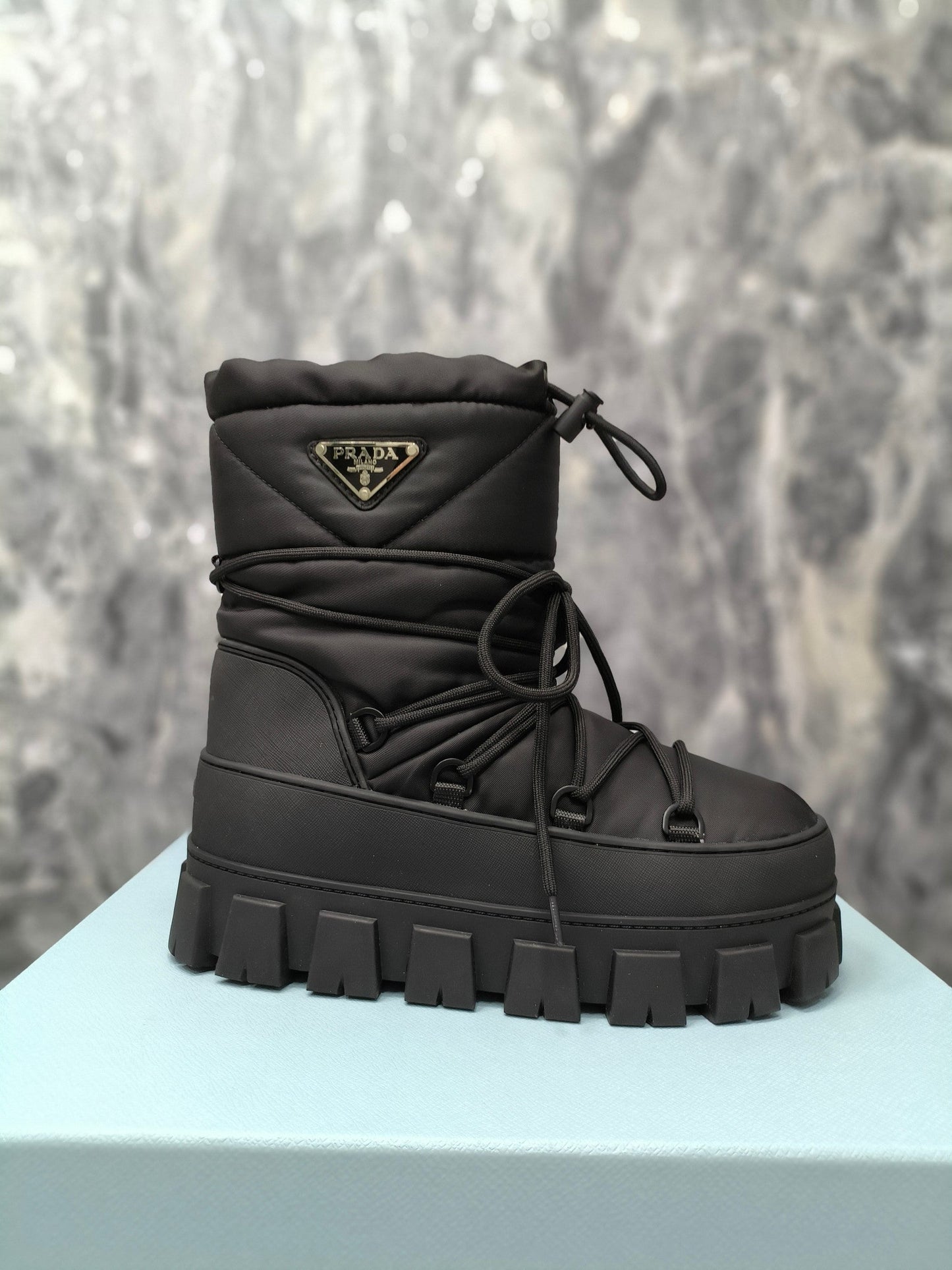 PRA RE-NYLON GABARDINE APRÃˆS SKI BOOTIES BLACK
