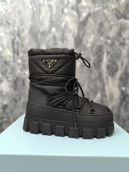 PRA RE-NYLON GABARDINE APRÃˆS SKI BOOTIES BLACK