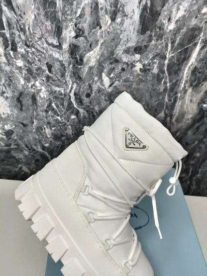 PRA RE-NYLON GABARDINE APRÃˆS SKI BOOTIES WHITE