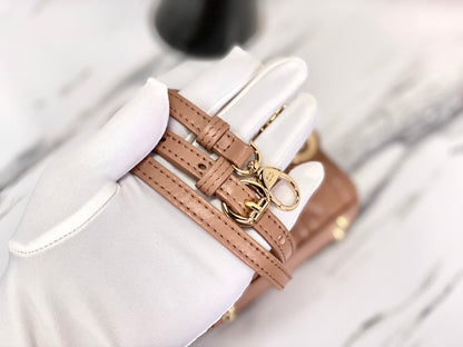 MICRO LADY 12 BAG IN CAMEL BEIGE LAMBSKIN