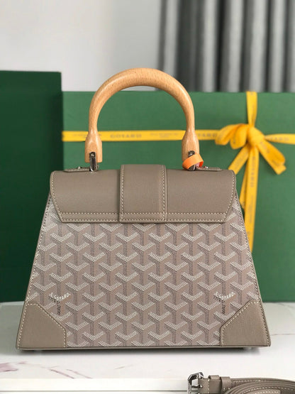 SAÏGON PM BAG 28 IN GREY GOYARDINE CANVAS AND CALFSKIN