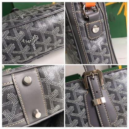AMBASSADE DOCUMENT CASE 35 IN GRAY GOYARDINE CANVAS
