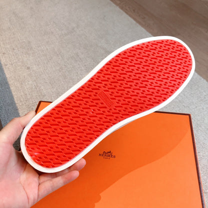 HM BOOMERANG SNEAKER WHITE AND CEDAR CALFSKIN