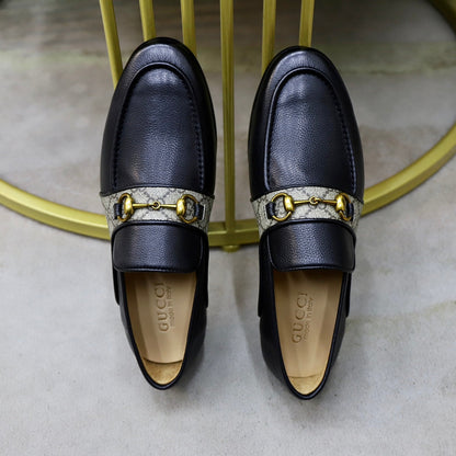 GG Men's Loafer Black Cowhide Canvas 551268