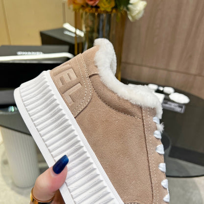 CC Sneaker Light Brown Suede With Fleece Lining  944566