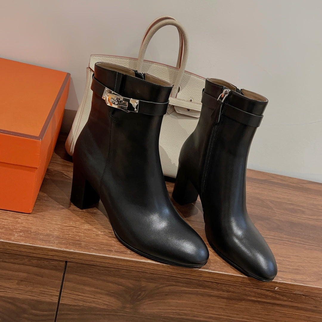HM Saint Germain Ankle Boot Black Calfskin