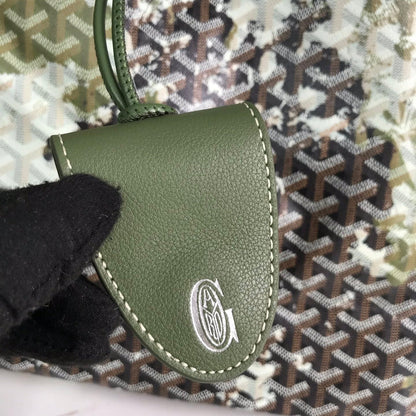 SAINT LOUIS GM BAG 40 IN GREEN MIX BLACK GOYARDINE CANVAS