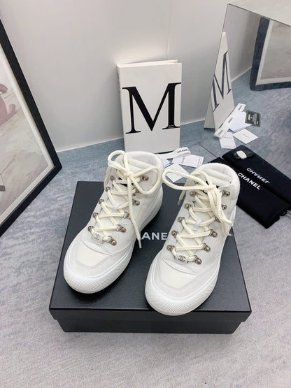 CC Sneaker Boots In White Calfskin  148775