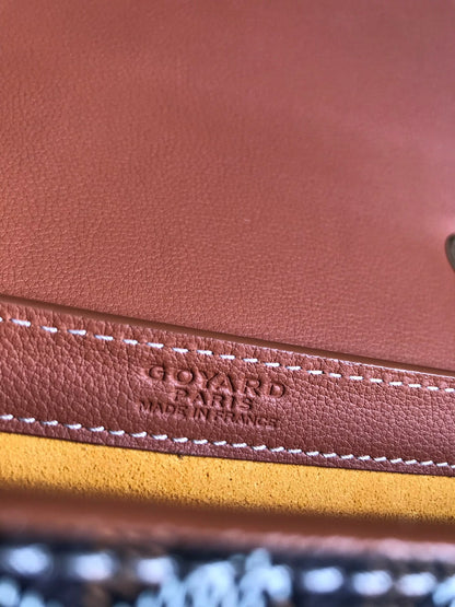 233 BAG 25 IN TAN CALFSKIN AND BLACK GOYARDINE CANVAS