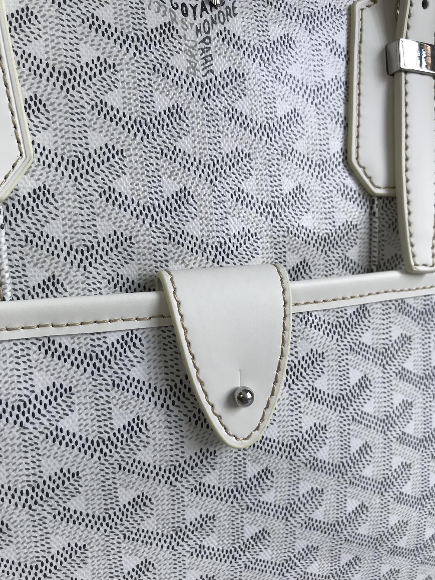 AMBASSADE DOCUMENT CASE 35 IN WHITE GOYARDINE CANVAS