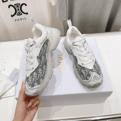 CD Vibe Sneaker White Black Polyester Mesh Fabric And Oblique Jacquard Fabric