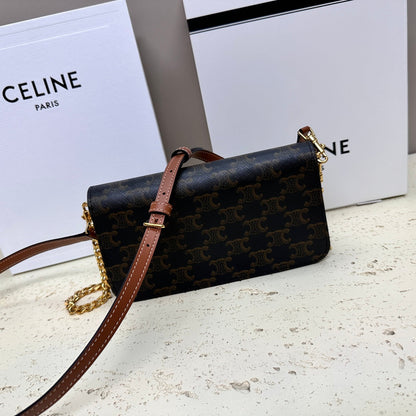 celin multipochette 20 triomphe canvas tan calfskin