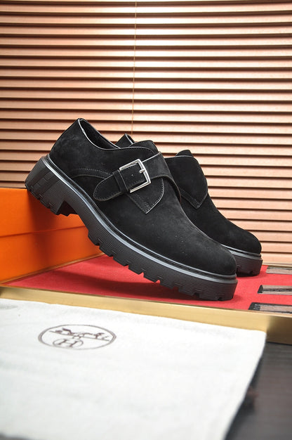 HM MONK STRAP BLACK SUEDE