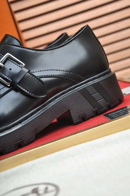 HM MONK STRAP GLOSSY BLACK CALFSKIN