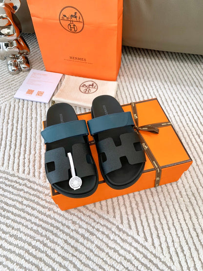 HM Chypre Sandal Black Mix Blue Navy Cowhide  963517