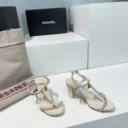 high heel sandal 85 white quilted calfskin mop
