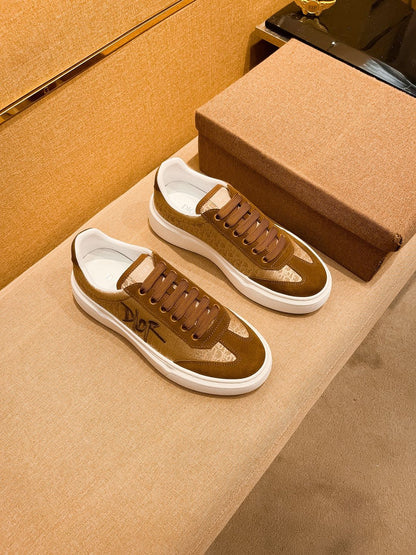 CD HOMME THICK-SOLE SNEAKERS BROWN JACQUARD