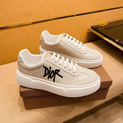 CD HOMME THICK-SOLE SNEAKERS BEIGE JACQUARD