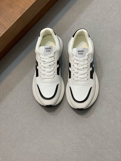 HM HOGAN SNEAKER WHITE CALFSKIN AND SUEDE