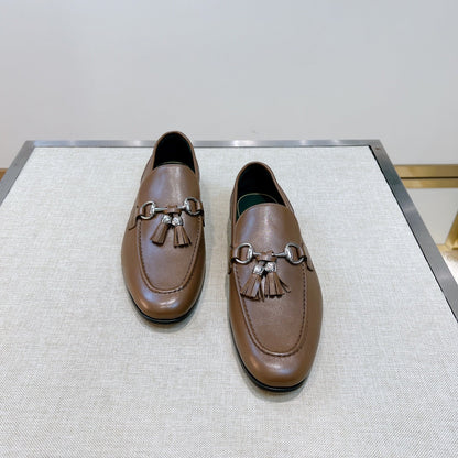 GG Men's Tassel Loafer Brown Calfskin 361356