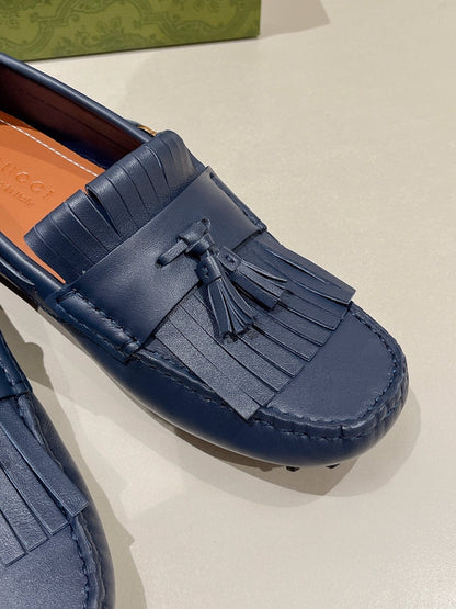 GG Men's Tassel Loafer Navy Blue Calfskin 561799