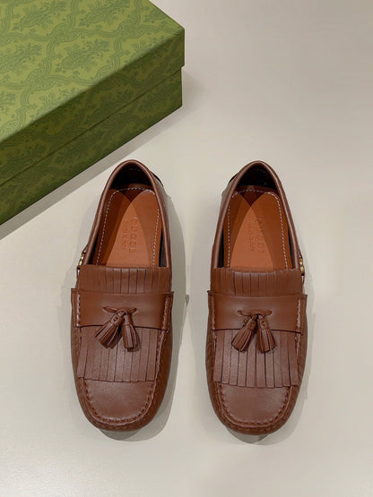 GG Men's Tassel Loafer Brown Calfskin 561802