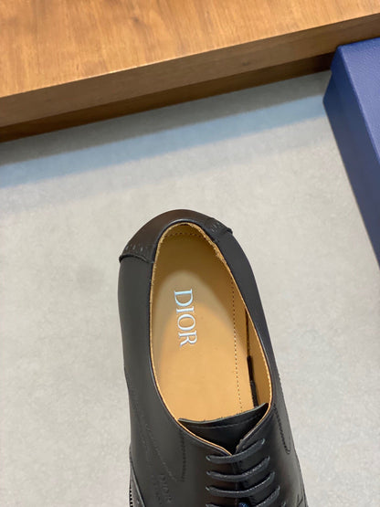 CD POINED TOE LONDON OXFORD BLACK CALFSKIN