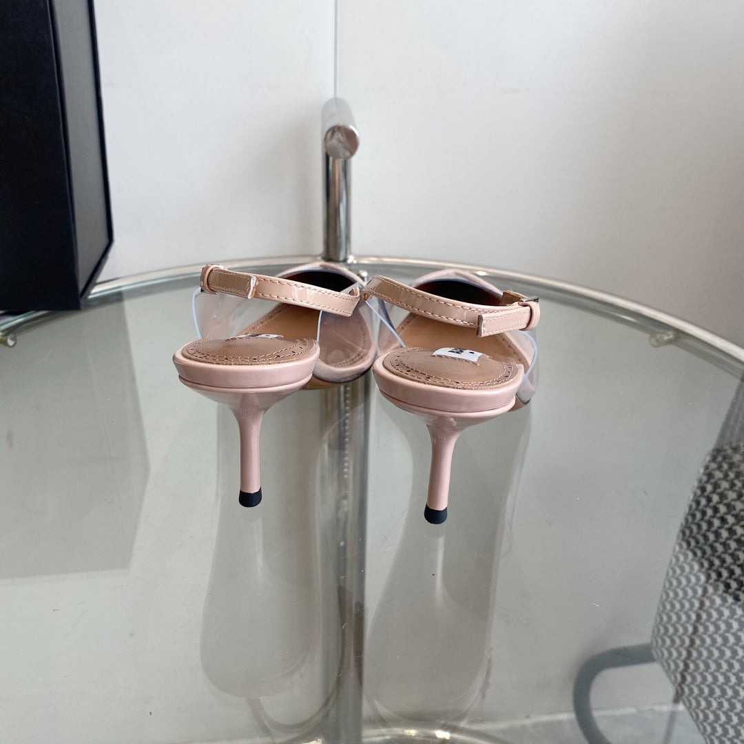 alaia slingbacks 60 optic pink heart lambskin
