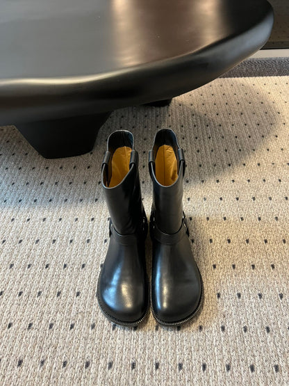 Loewe knight boots black sheepskin 478450