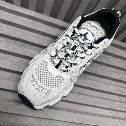 CD CHRONO SNEAKER WHITE AND BLACK CALFSKIN