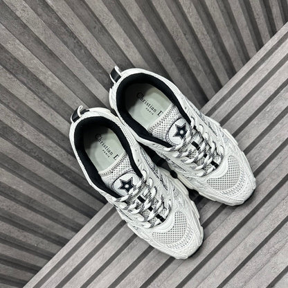 CD CHRONO SNEAKER WHITE AND BLACK CALFSKIN