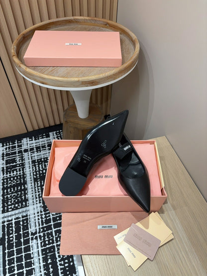 Miu Mary Jane Black Lambskin