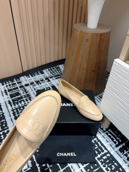 CC Moccasins Beige Lambskin