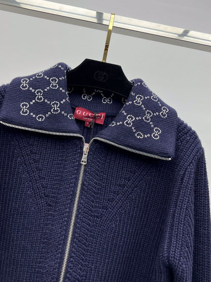 GG 25 Jacket Navy Blue Wool 0030
