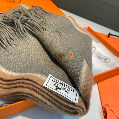 Scarf 180 CM Grey Green Mix White Brown Cashmere Knit 398250