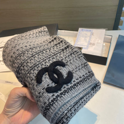 CC Scarf 180 CM In Grey Black Wool 421442