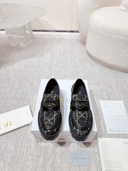 CD Boy Platform Loafer In Black Tweed Fabric  988792