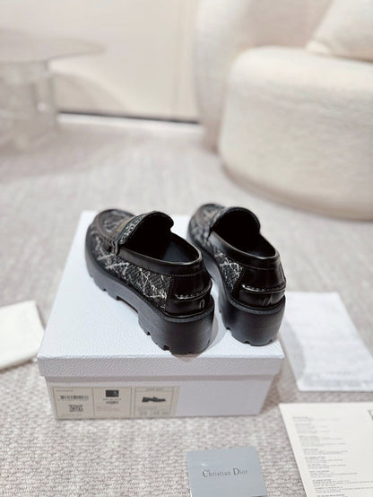 CD Boy Platform Loafer In Black Tweed Fabric  988792