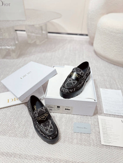 CD Boy Platform Loafer In Black Tweed Fabric  988792