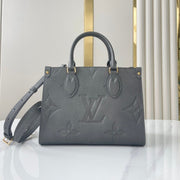 ONTHEGO PM 25 IN GUN METAL EMBOSSED CALFSKIN