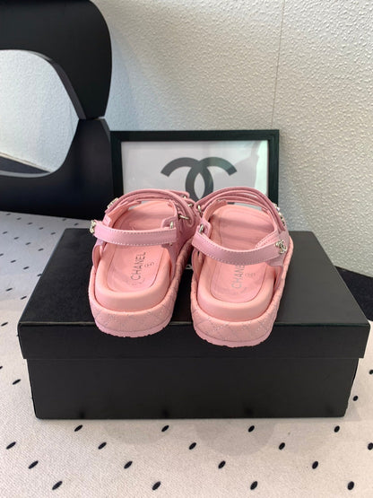 CC Sandals In Pink Lambskin 147000