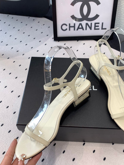 CC Sandal In White Lambskin 147089