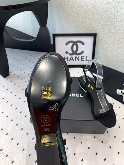 CC Sandal In Black Canvas Fabric 147092